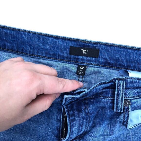 RARE True Religion Jeans Size 33 TONY Blue - Picture 7 of 7